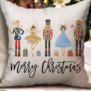 Nutcracker Christmas Pillow Cover Decorative Case Accent Holiday Xmas Home Decor